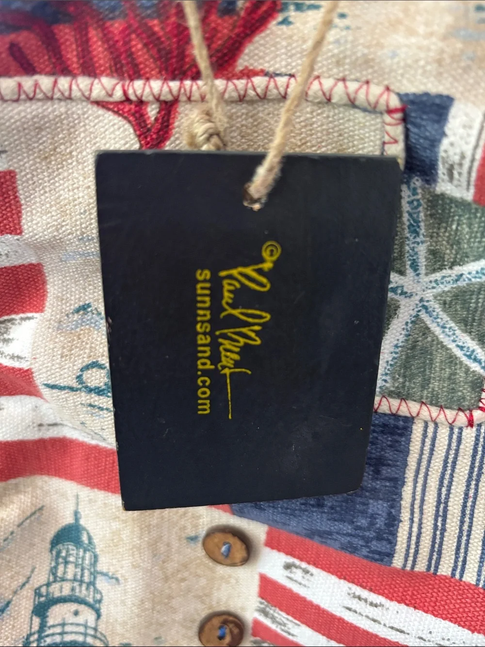 Paul Brent Seaside Patchwork Canvas Tote in Navy, Red, Cream